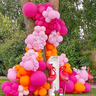 Foto 6 | Juego De Globos Rubfac, 129 Unidades, Rosas, Con Diferentes Tamaños Para Decoración - Venta Internacional.