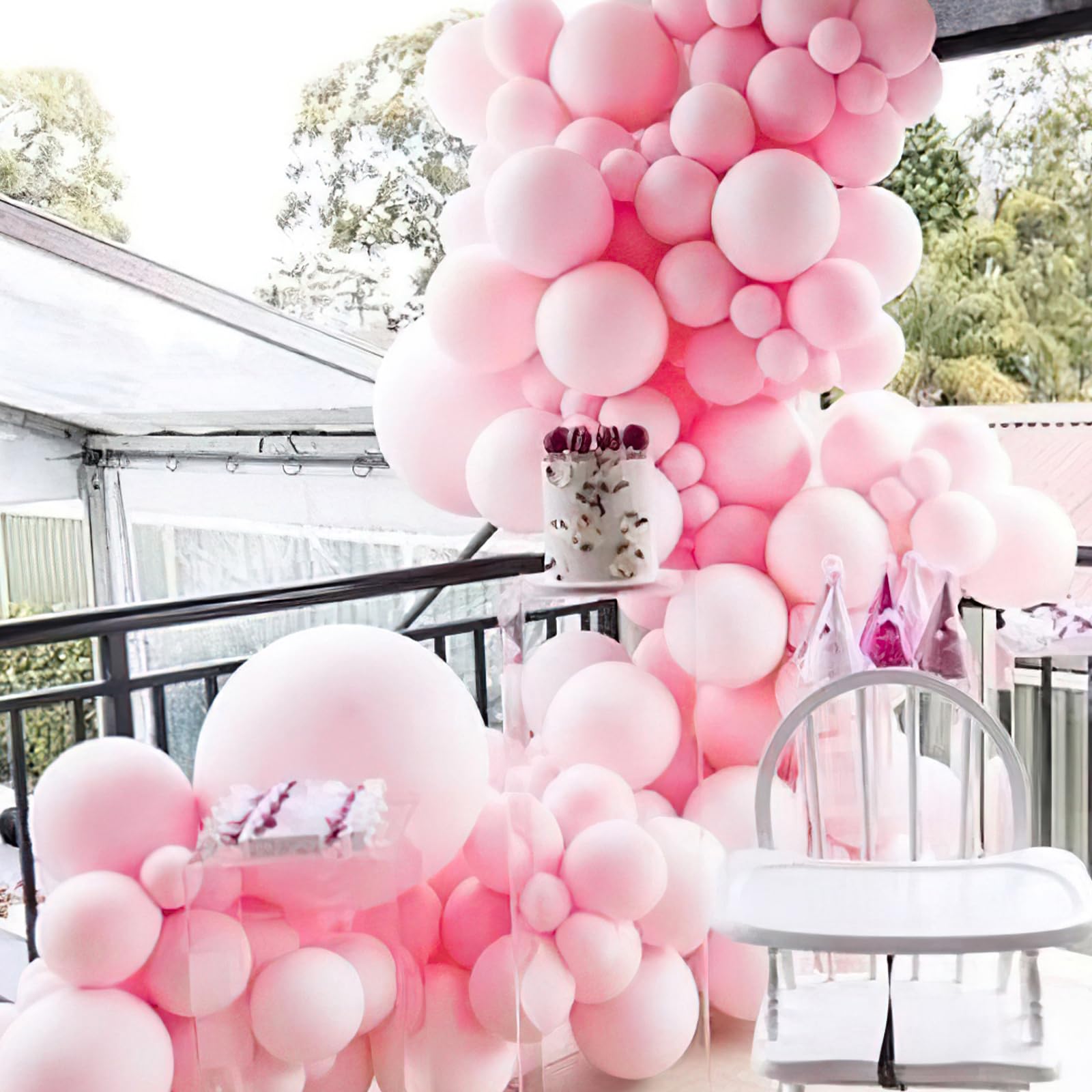 Foto 6 pulgar | Balloon Partywoo, Color Rosa Pastel, 12 Pulgadas, 101 Unidades, Para Decoración - Venta Internacional.