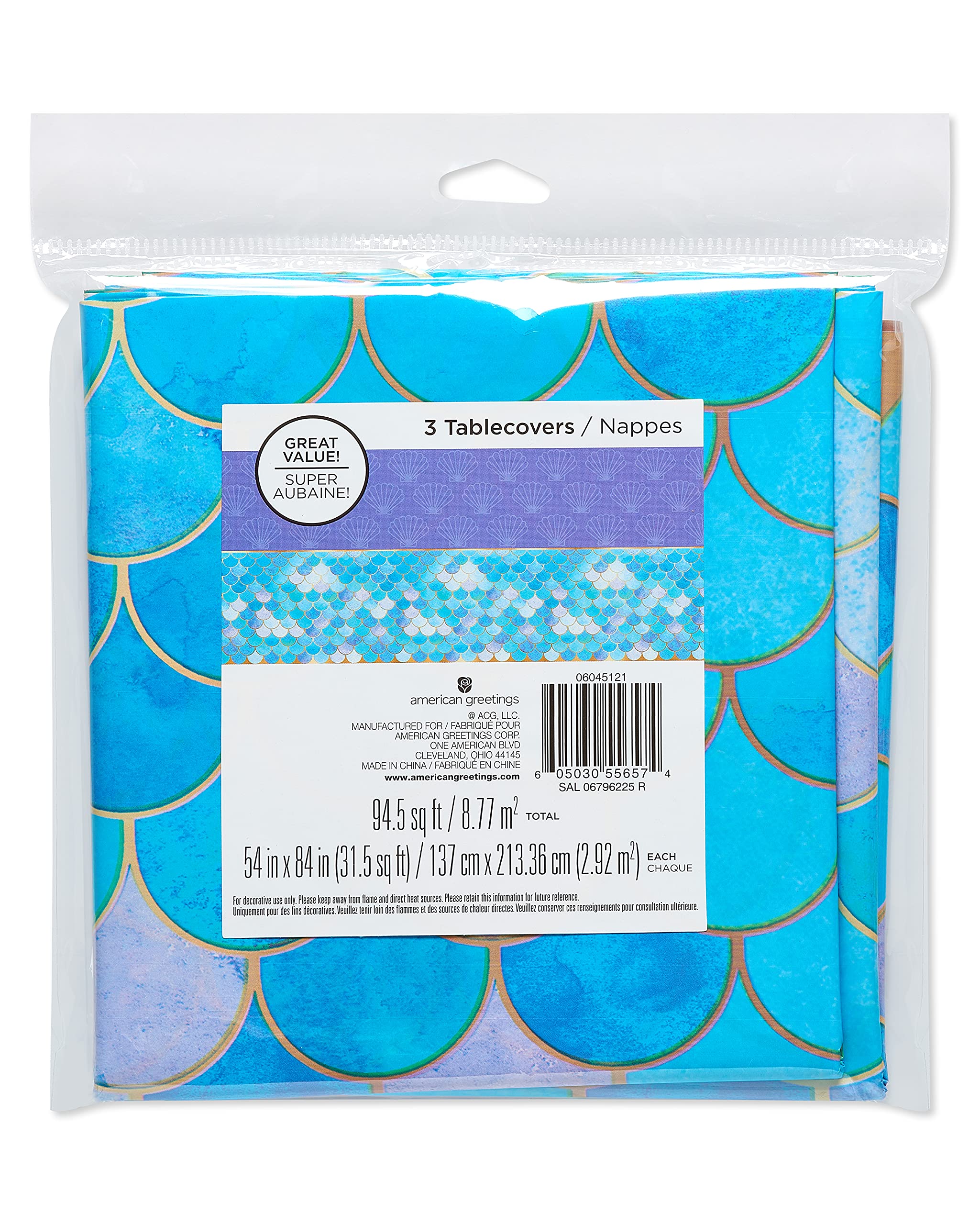 Foto 5 pulgar | Manteles De Mesa De Plástico Con Diseño De Sirena American Greetings, De Artículos Para Fiestas - Venta Internacional.