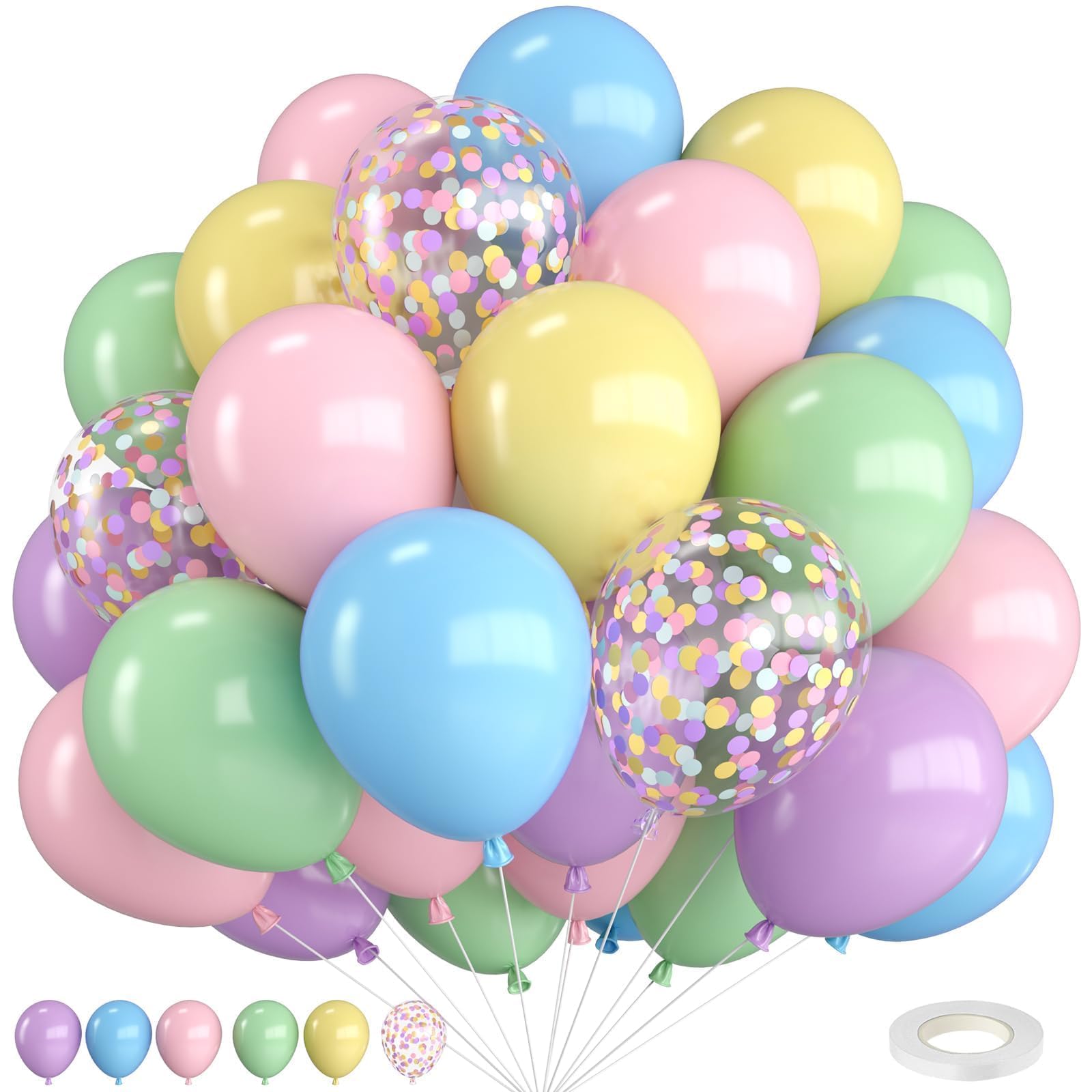 Foto 1 | Globo Feyg, Color Macarrón Pastel, 30 Unidades, 12 Pulgadas, Con Cinta - Venta Internacional.