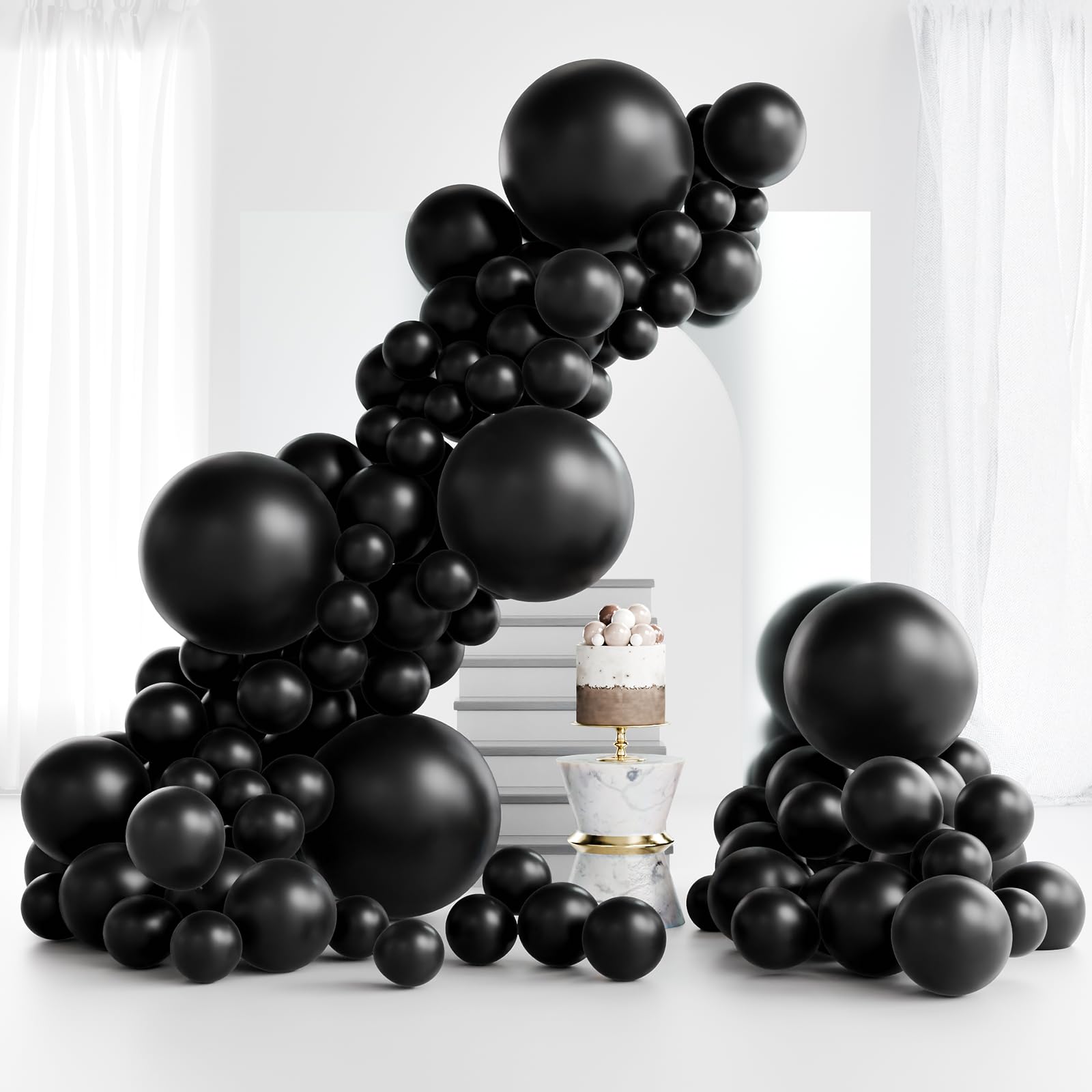 Foto 1 | Juego De Globos De Fiesta Rubfac, Globos Negros De Látex De 5 A 46 Cm, 145 Unidades - Venta Internacional.