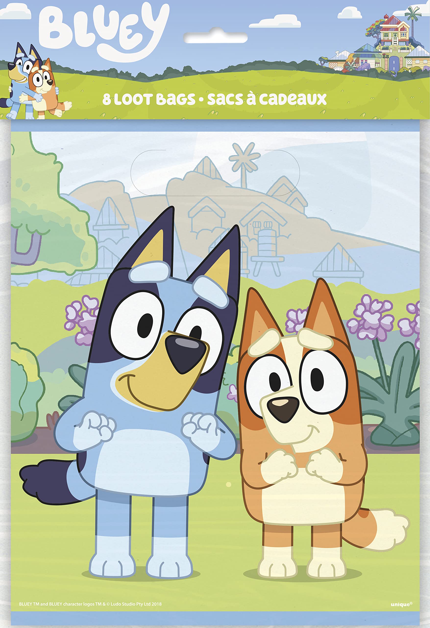 Foto 4 | Set De Obsequios Para Fiestas Unique Bluey Con 16 Bolsas De Regalos Y 16 Reventones - Venta Internacional.