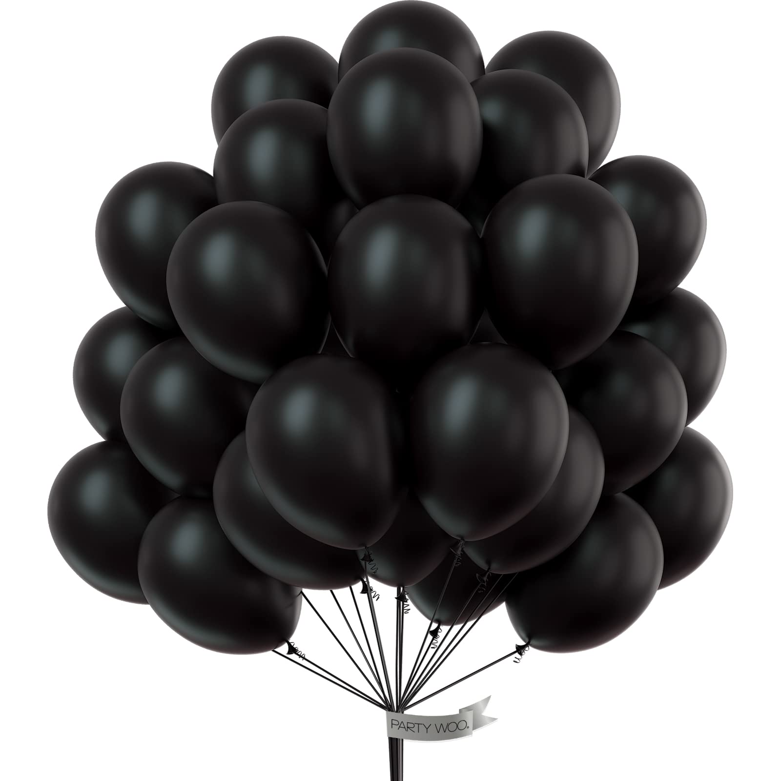 Foto 2 pulgar | Globos Partywoo, 50 Unidades, 30 Cm, Látex Negro Mate - Venta Internacional.