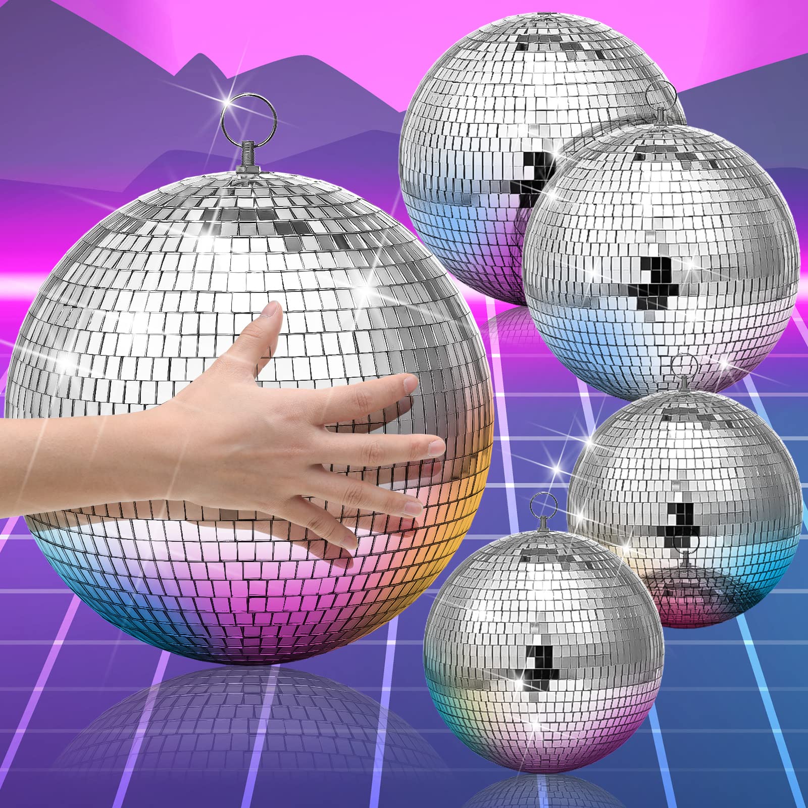 Foto 1 | Disco Ball Chengu, Colgante Grande, Plateado, 20 Cm, 15 Cm, 10 Cm, Paquete De 4 - Venta Internacional.