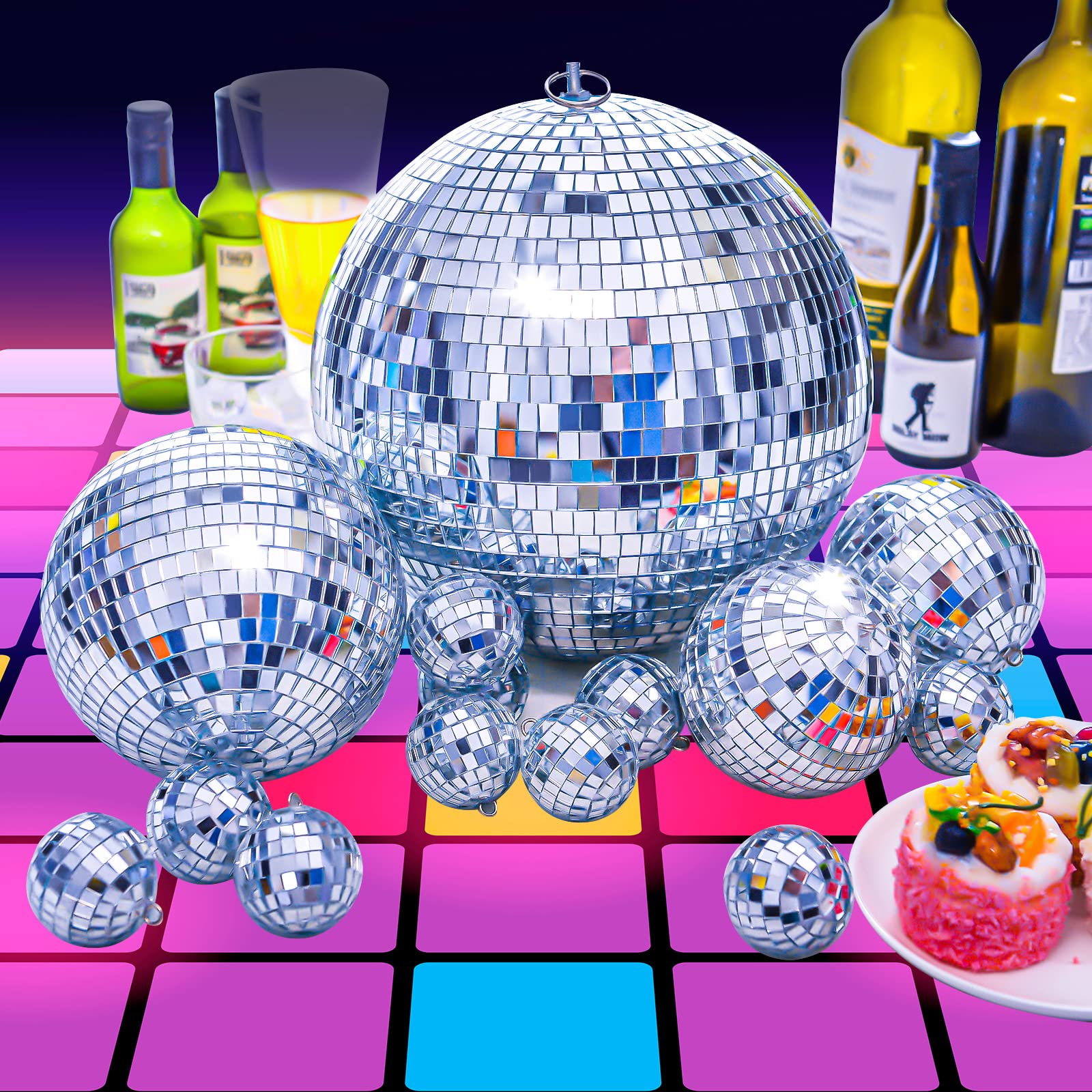 Foto 7 pulgar | Disco Ball Chengu, Colgante Grande, Plateado, 20 Cm, 15 Cm, 10 Cm, Paquete De 4 - Venta Internacional.