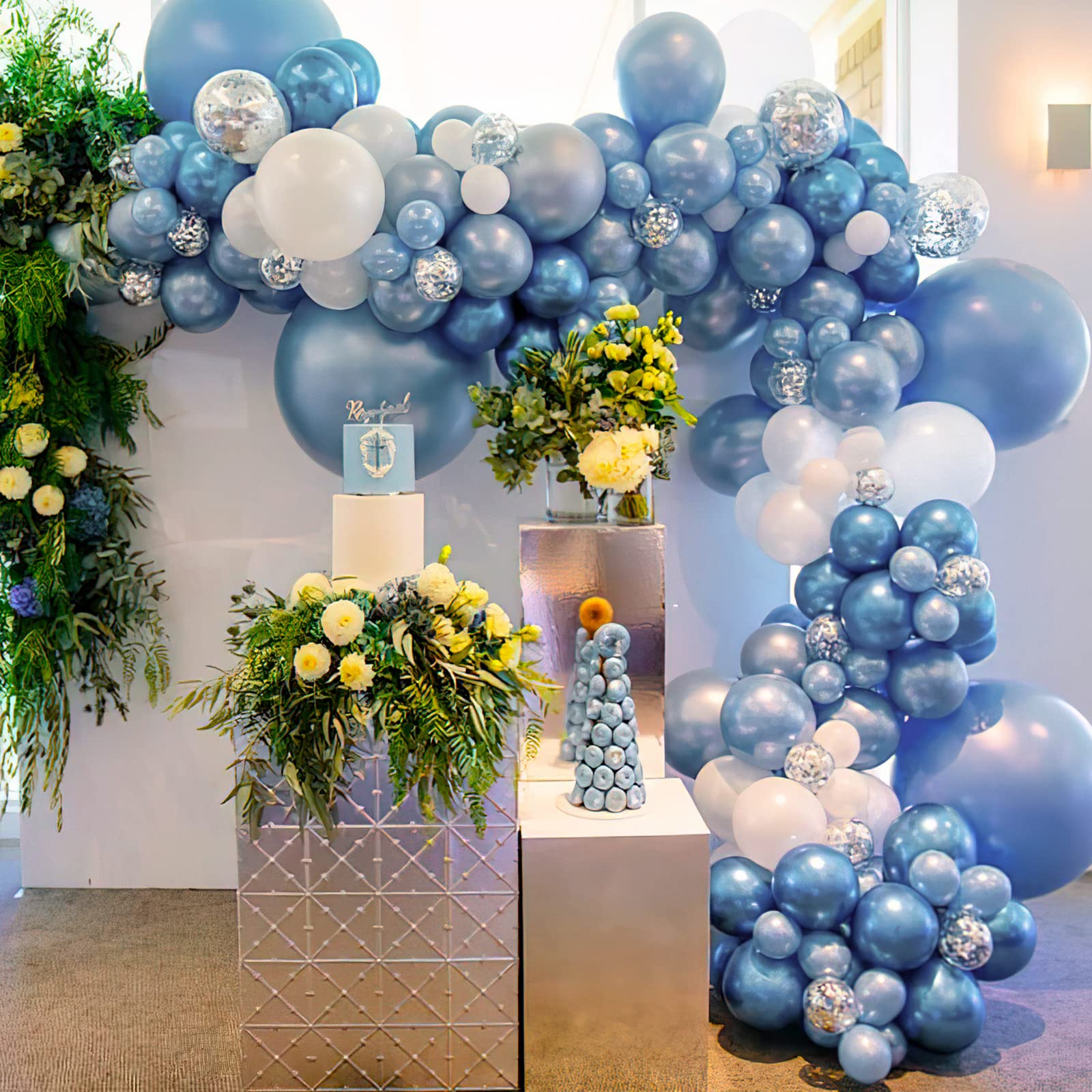 Foto 7 pulgar | Globos Partywoo, Color Azul Claro Metalizado, 130 Unidades, 18 Cm, 30 Cm, 25 Cm - Venta Internacional.