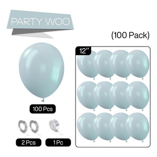 Foto 5 | Globos Partywoo Pale Aqua De 12 Pulgadas, 100 Unidades, Para Decoración - Venta Internacional.