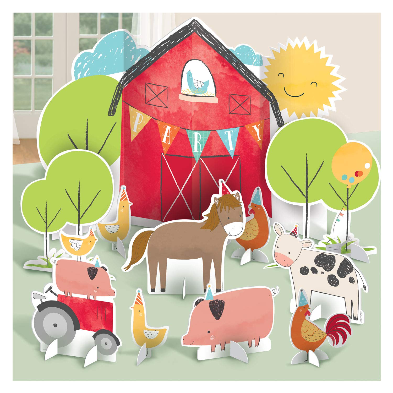 Foto 1 | Decoraciones De Fiesta Amscan Adorable Multicolor Barnyard Birthday - Venta Internacional.