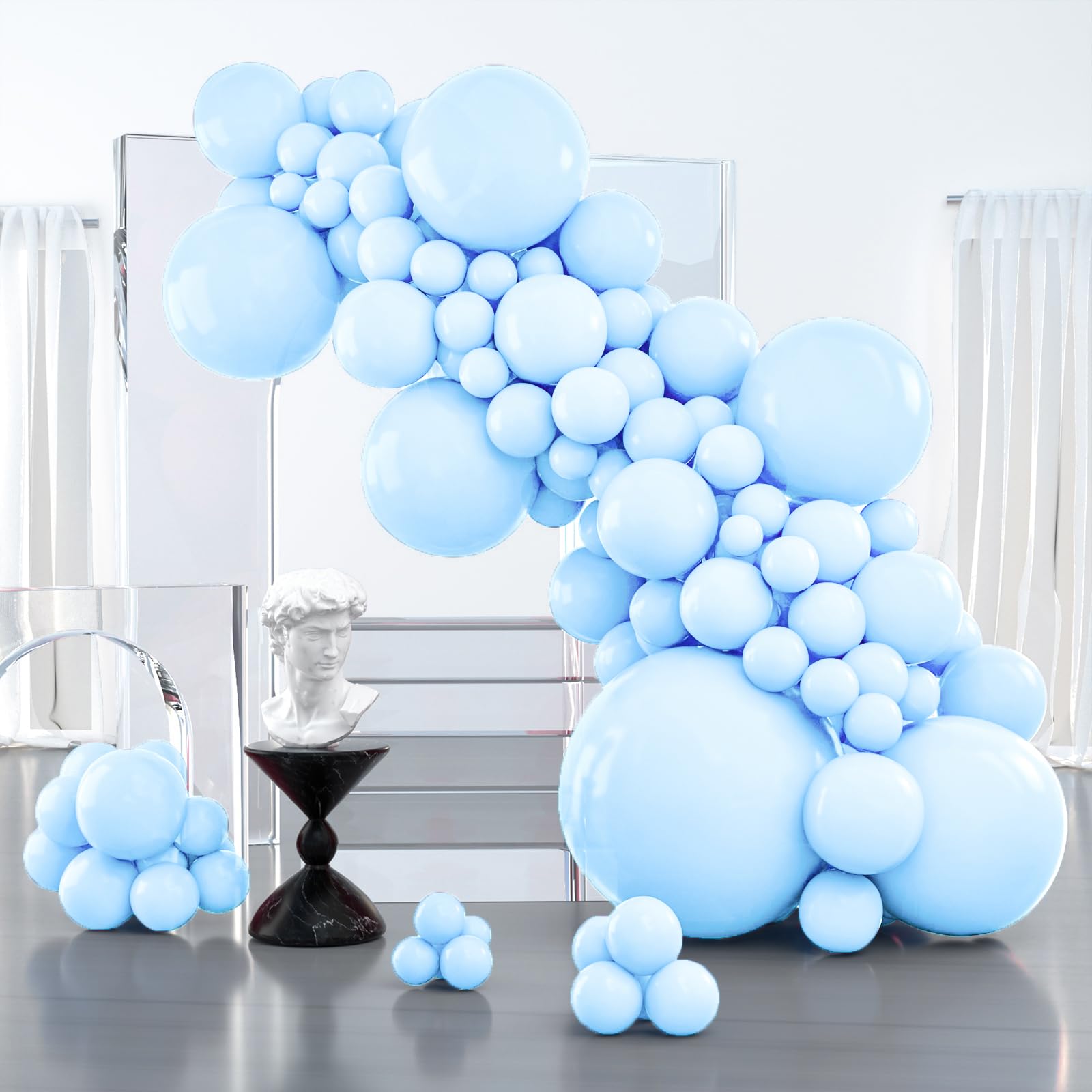 Foto 1 | Balloon Partywoo, Color Azul Pastel, 127 Unidades, Diferentes Tamaños - Venta Internacional.