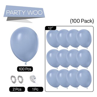 Foto 5 | Globos Partywoo Dusty Blue De 12 Pulgadas, 100 Unidades, Para Decoración - Venta Internacional.