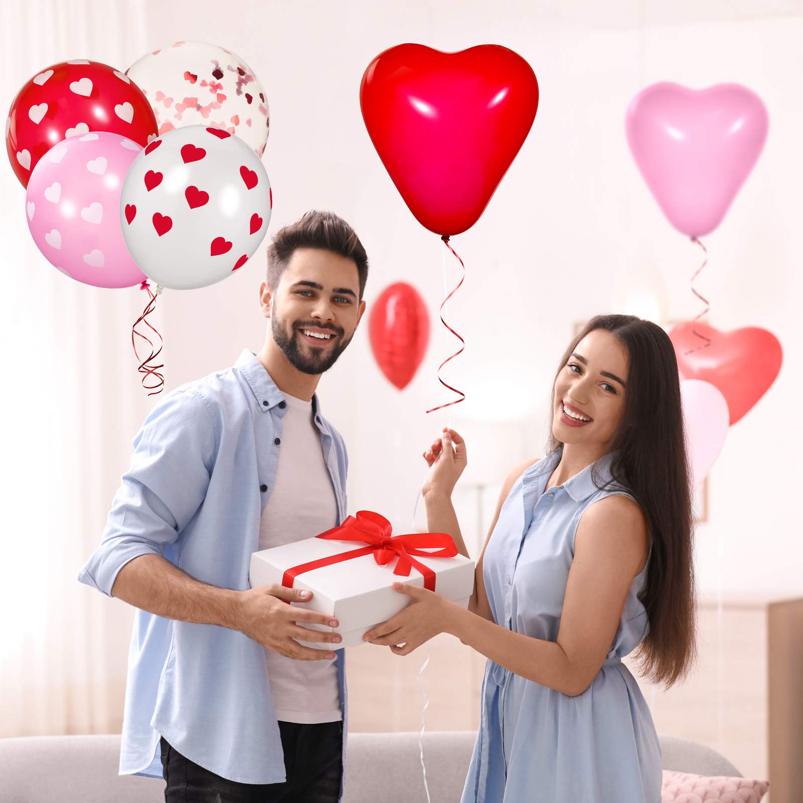 Foto 6 pulgar | Kit De Globos Skylety Para El Día De San Valentín, 90 Piezas, Con Forma De Corazón - Venta Internacional.