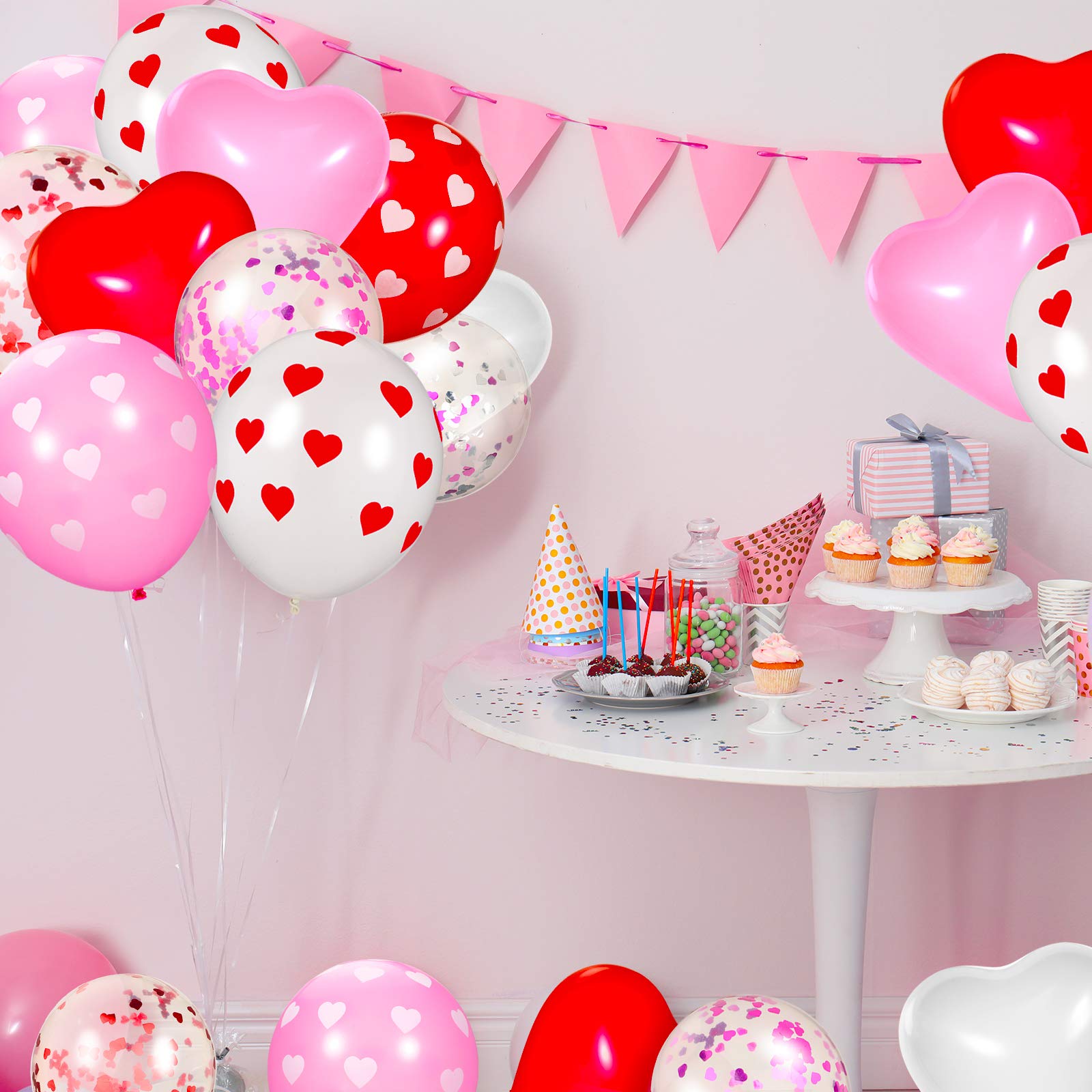 Foto 6 | Kit De Globos Skylety Para El Día De San Valentín, 90 Piezas, Con Forma De Corazón - Venta Internacional.