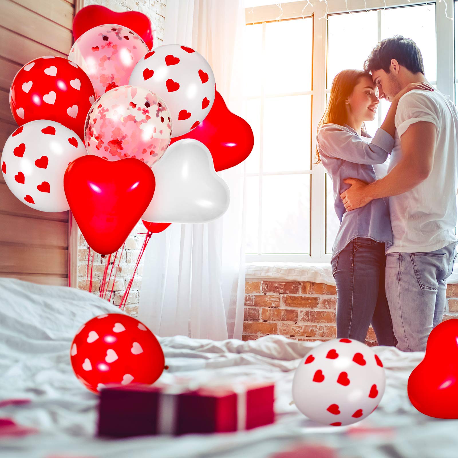 Foto 8 pulgar | Kit De Globos Skylety Para El Día De San Valentín, 90 Piezas, Con Forma De Corazón - Venta Internacional.