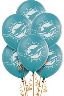 Foto 2 | Globos De Fiesta Amscan Miami Dolphins Azul/blanco, 30 Cm, 6 Unidades - Venta Internacional.