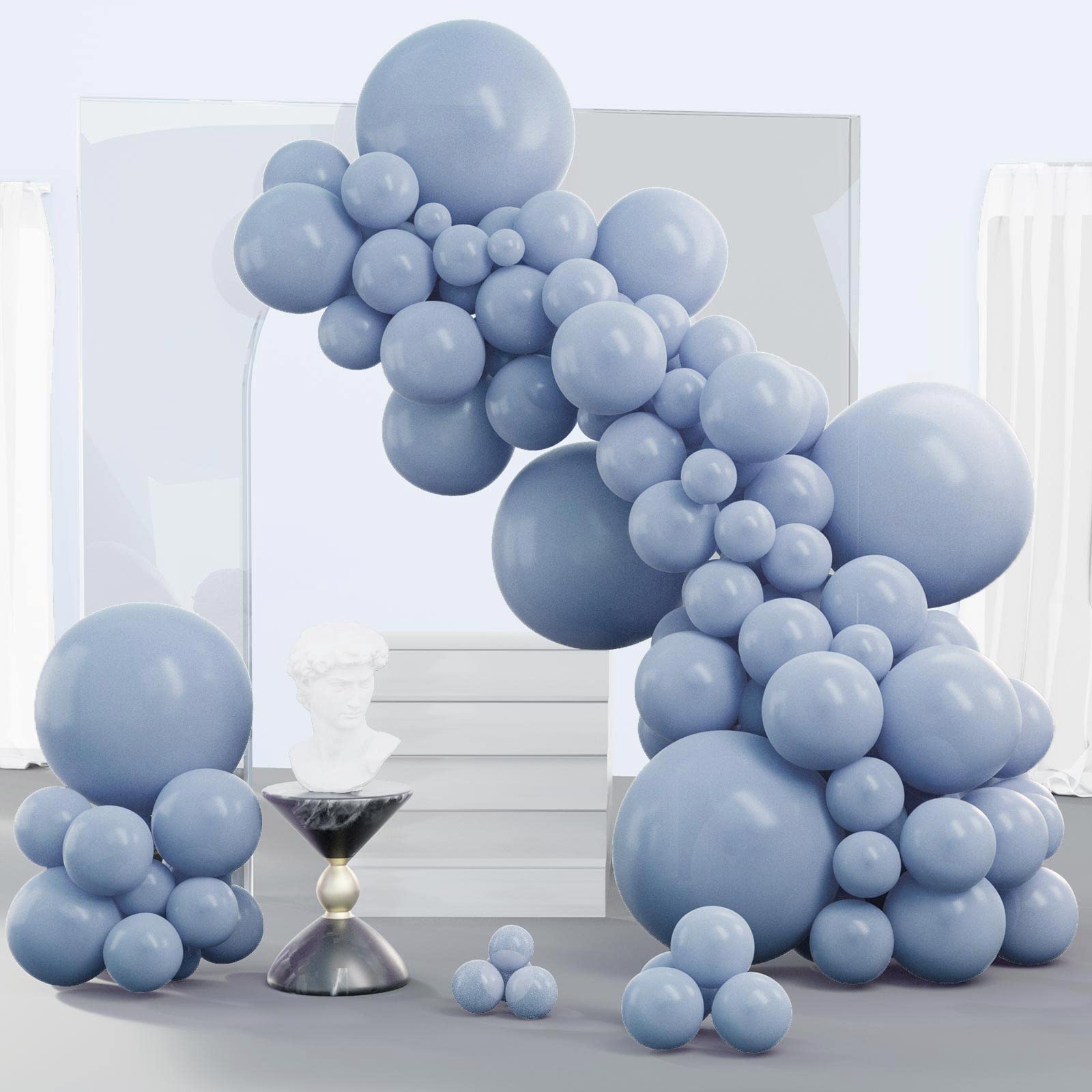 Foto 1 | Balloon Partywoo Dusty Blue 140 Unidades De Diferentes Tamaños - Venta Internacional.