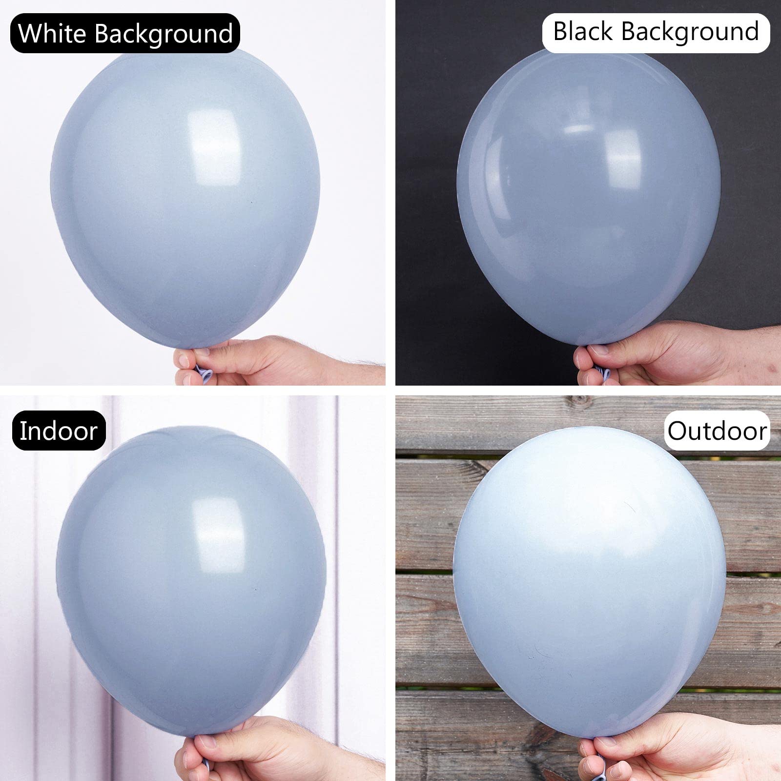 Foto 4 pulgar | Balloon Partywoo Dusty Blue 140 Unidades De Diferentes Tamaños - Venta Internacional.