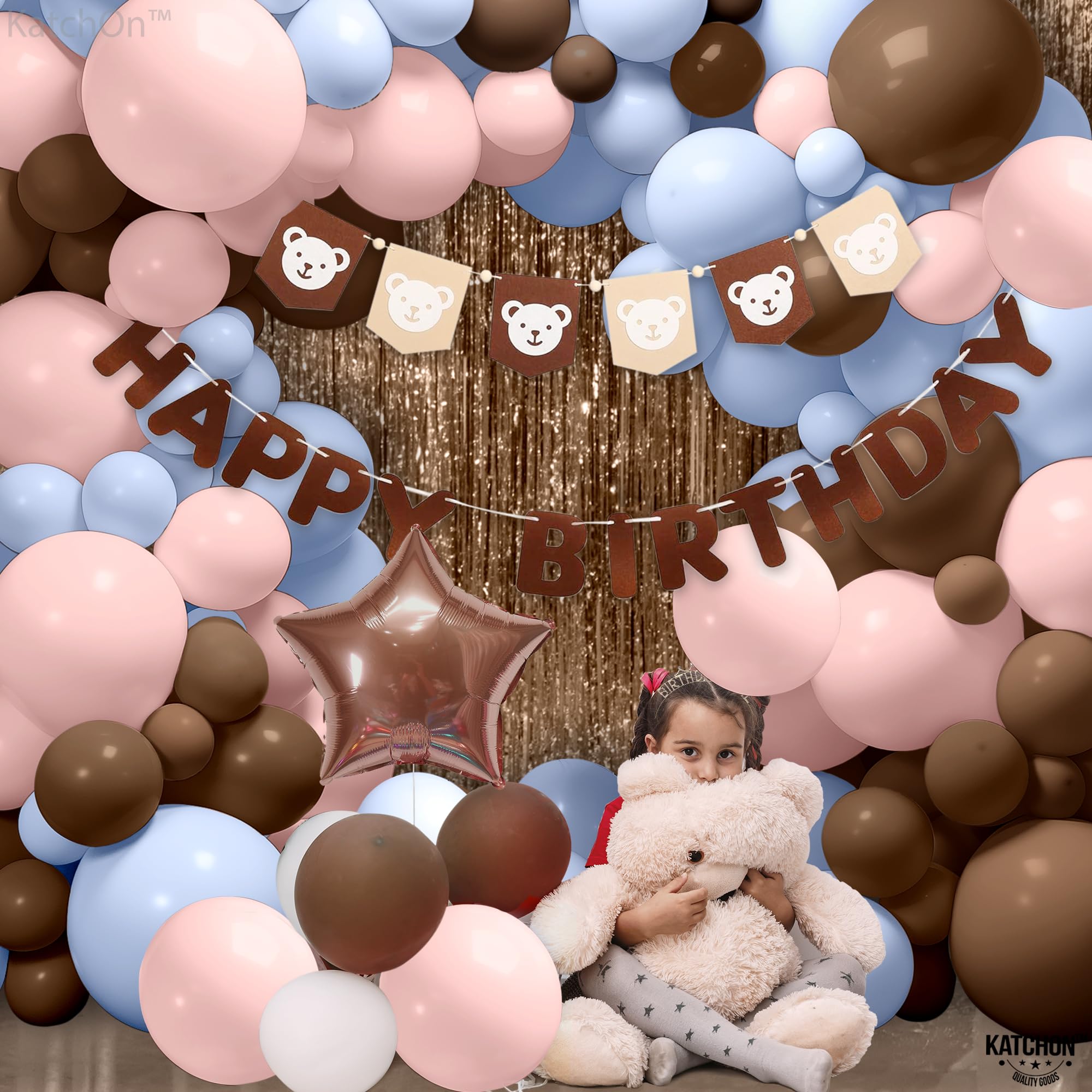 Foto 6 | Kit De Guirnaldas Con Globos Katchon, Azul, Marrón Tostado, Paquete De 166 - Venta Internacional.