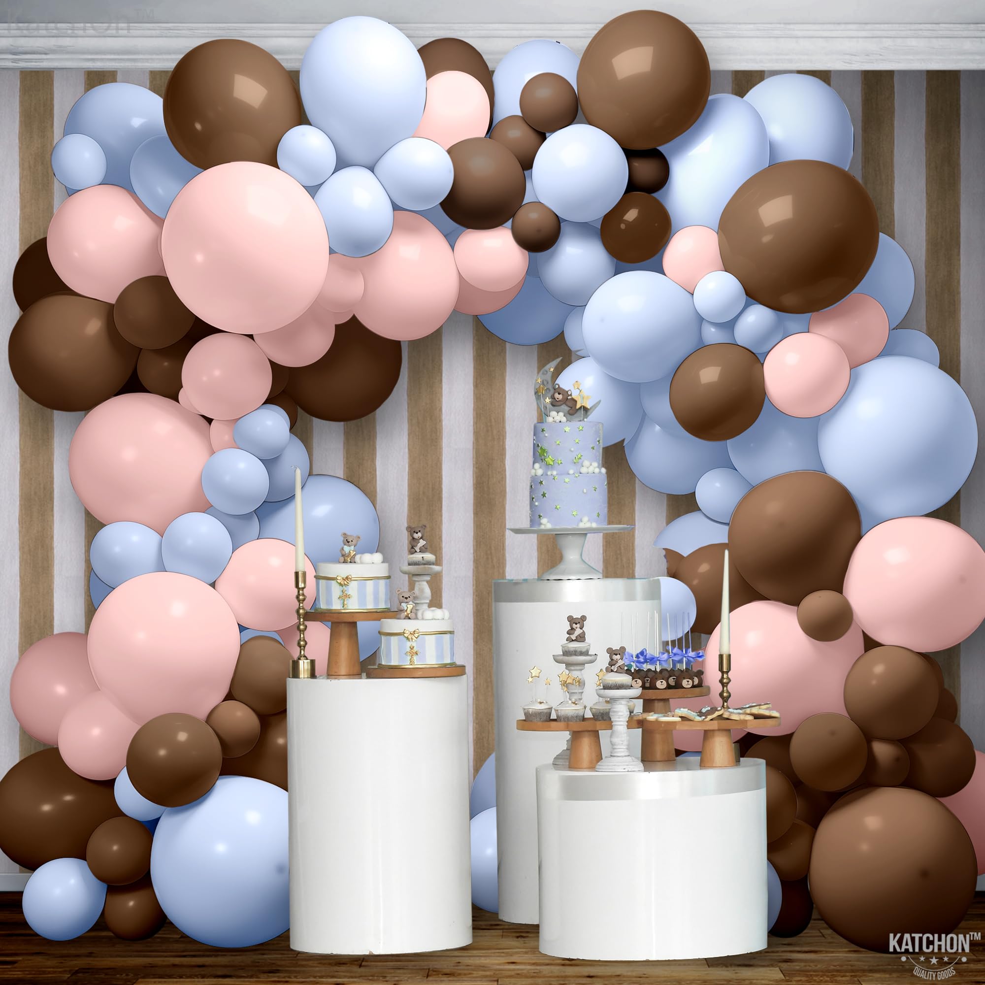 Foto 7 | Kit De Guirnaldas Con Globos Katchon, Azul, Marrón Tostado, Paquete De 166 - Venta Internacional.