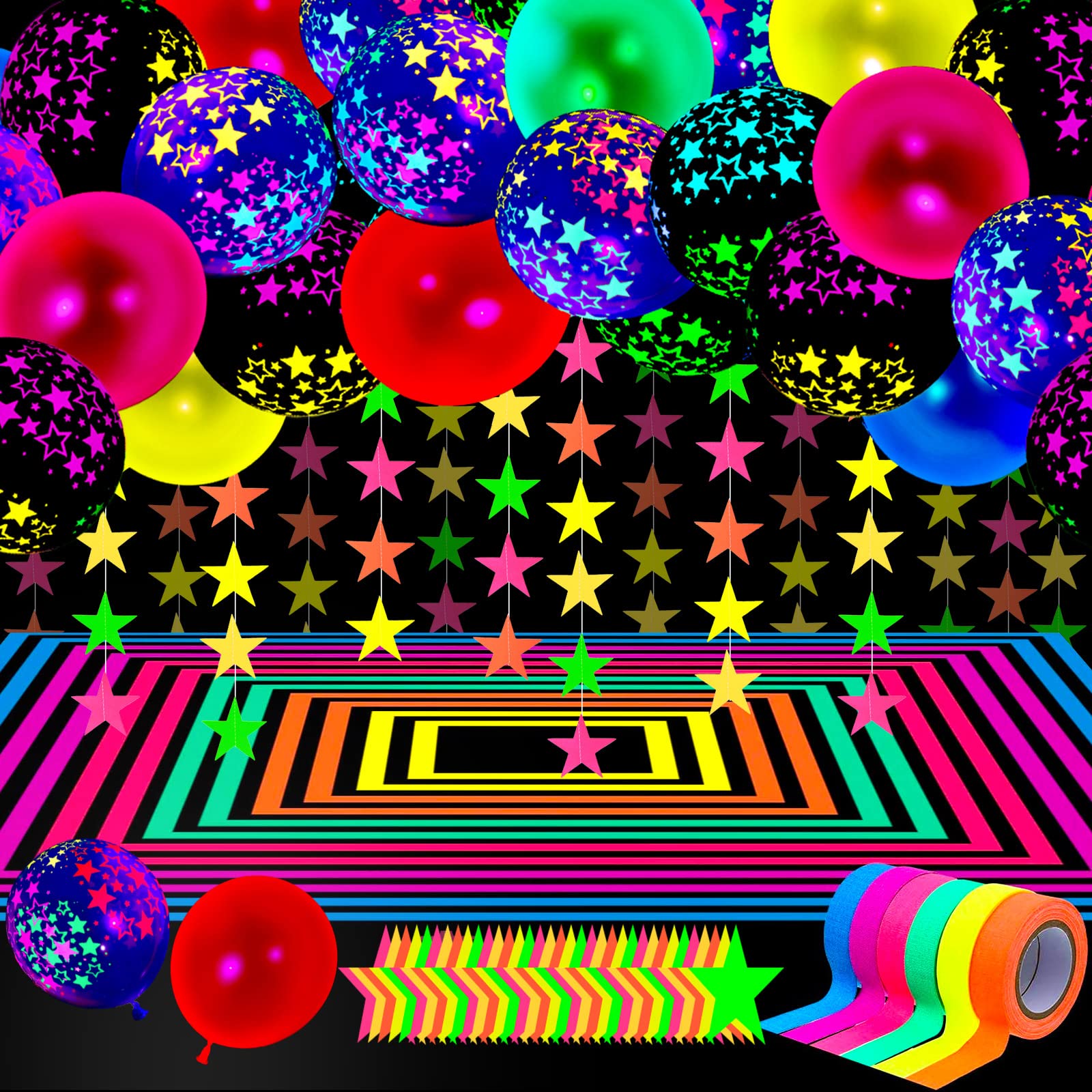 Foto 2 pulgar | Artículos De Fiesta Para Skylety Que Brillan En La Oscuridad Con Globos De Neón - Venta Internacional.