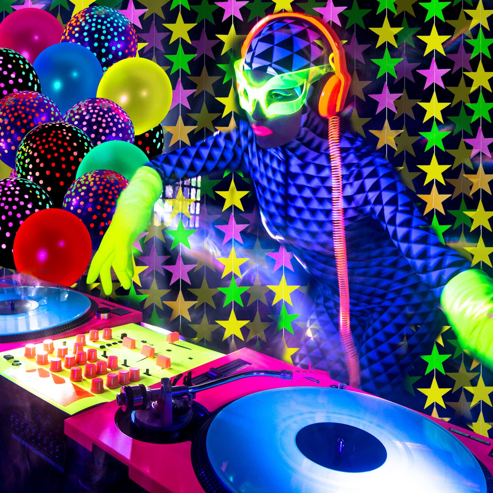 Foto 4 pulgar | Artículos De Fiesta Para Skylety Que Brillan En La Oscuridad Con Globos De Neón - Venta Internacional.