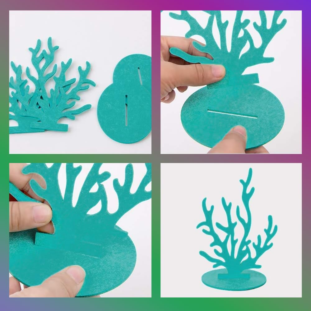 Foto 5 pulgar | Centros De Mesa Artcreativity De Fieltro Con Forma De Sirena, 24 Unidades - Venta Internacional.