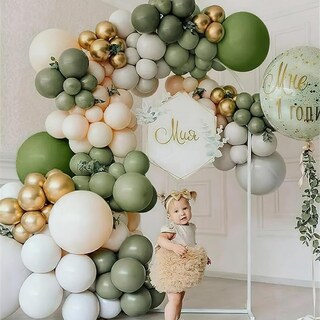 Foto 6 | Balloon Partywoo, Color Verde Salvia, 120 Unidades, Diferentes Tamaños - Venta Internacional.