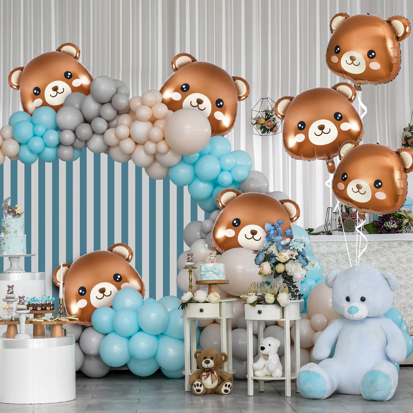 Foto 5 | Bear Balloons Junkin, 8 Unidades, 54 X 57 Cm, Papel De Aluminio Marrón Para Fiestas - Venta Internacional.