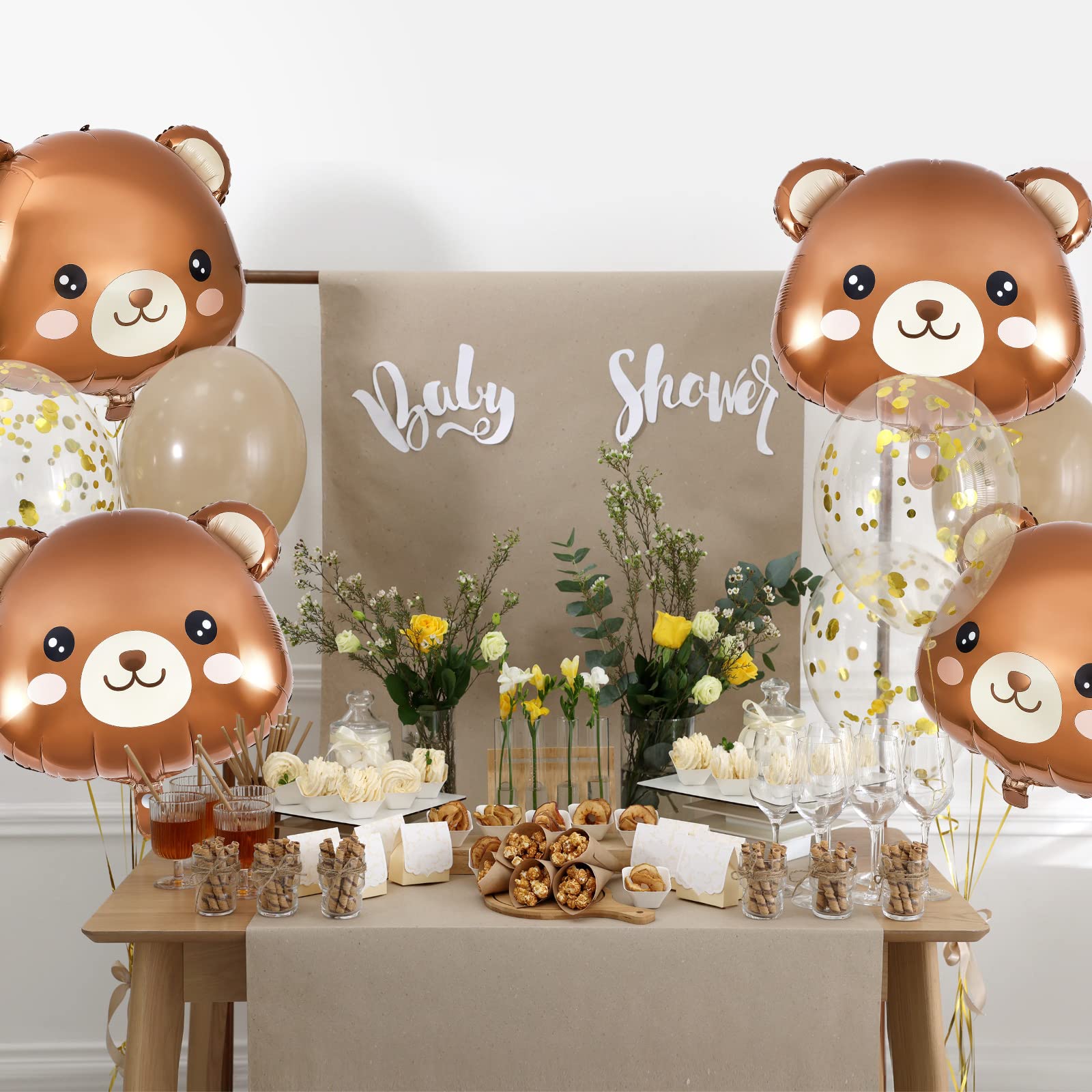 Foto 6 | Bear Balloons Junkin, 8 Unidades, 54 X 57 Cm, Papel De Aluminio Marrón Para Fiestas - Venta Internacional.