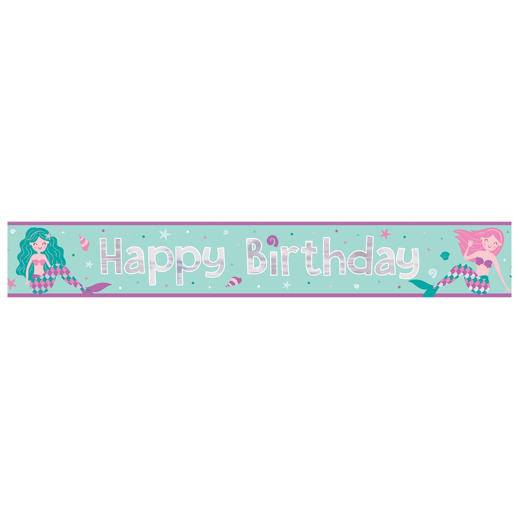 Foto 2 pulgar | Banner De Aluminio Amscan Birthday Mermaid Multicolor De 12 Pies, Paquete De 1 - Venta Internacional.