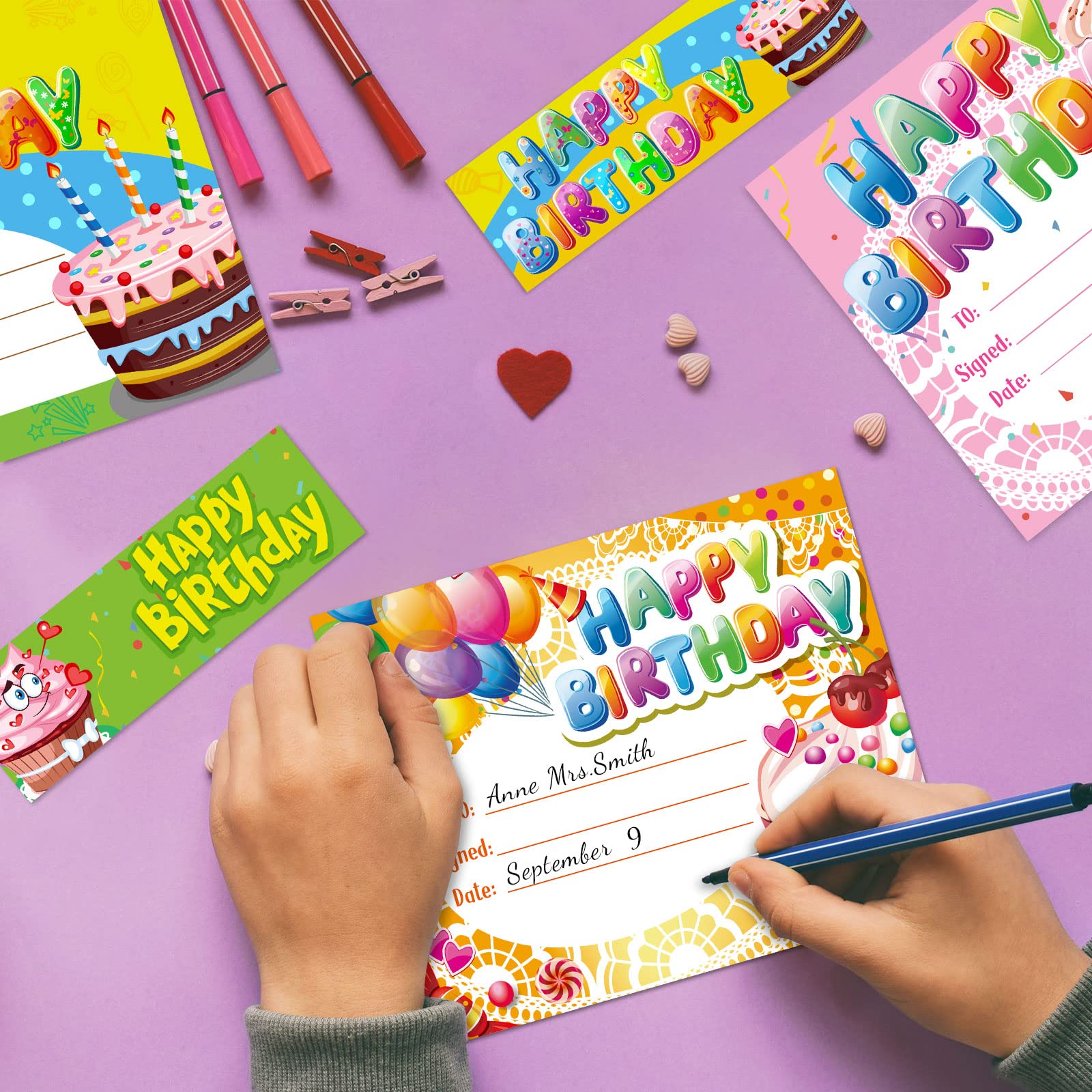 Foto 4 pulgar | Juego De Tarjetas De Premios Con Certificados De Cumpleaños Outus 108 Para Niños - Venta Internacional.
