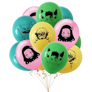Foto 1 | Juego 12 Globos Látex Demon Slayer Fiesta Modelo 1