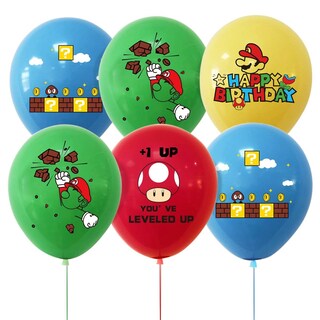 Foto 1 | Juego 12 Globos Látex Super Mario Fiesta Modelo 2