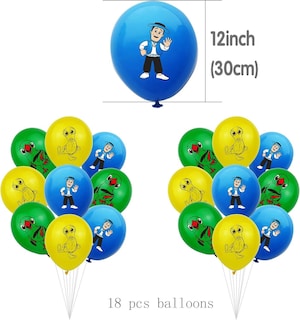 Foto 2 | Set 18 Globos Látex Caricatura La Granja De Zenon Letrero Fiesta Y Decoración