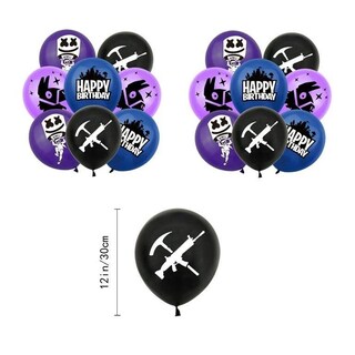 Foto 2 | Set 16 Globos Látex Videojuegos Fortnite Letrero Fiesta Y Decoración