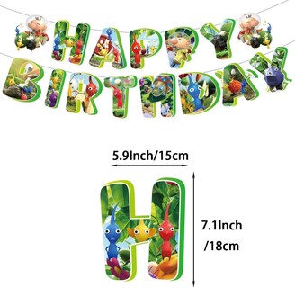 Foto 3 | Set 18 Globos Látex Videojuegos Pikmin Letrero Fiesta Y Decoración