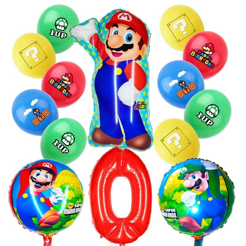 Foto 2 pulgar | Juego Globos Aluminio Cumpleaños Super Mario Bros Decoración Niños