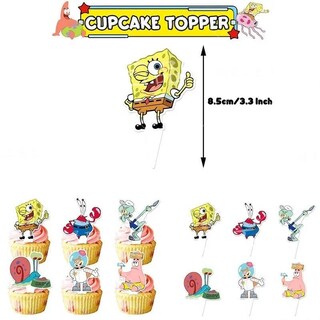 Foto 2 | Set 20 Globos Látex Caricatura Bob Esponja Letras Letrero Fiesta Y Decoración