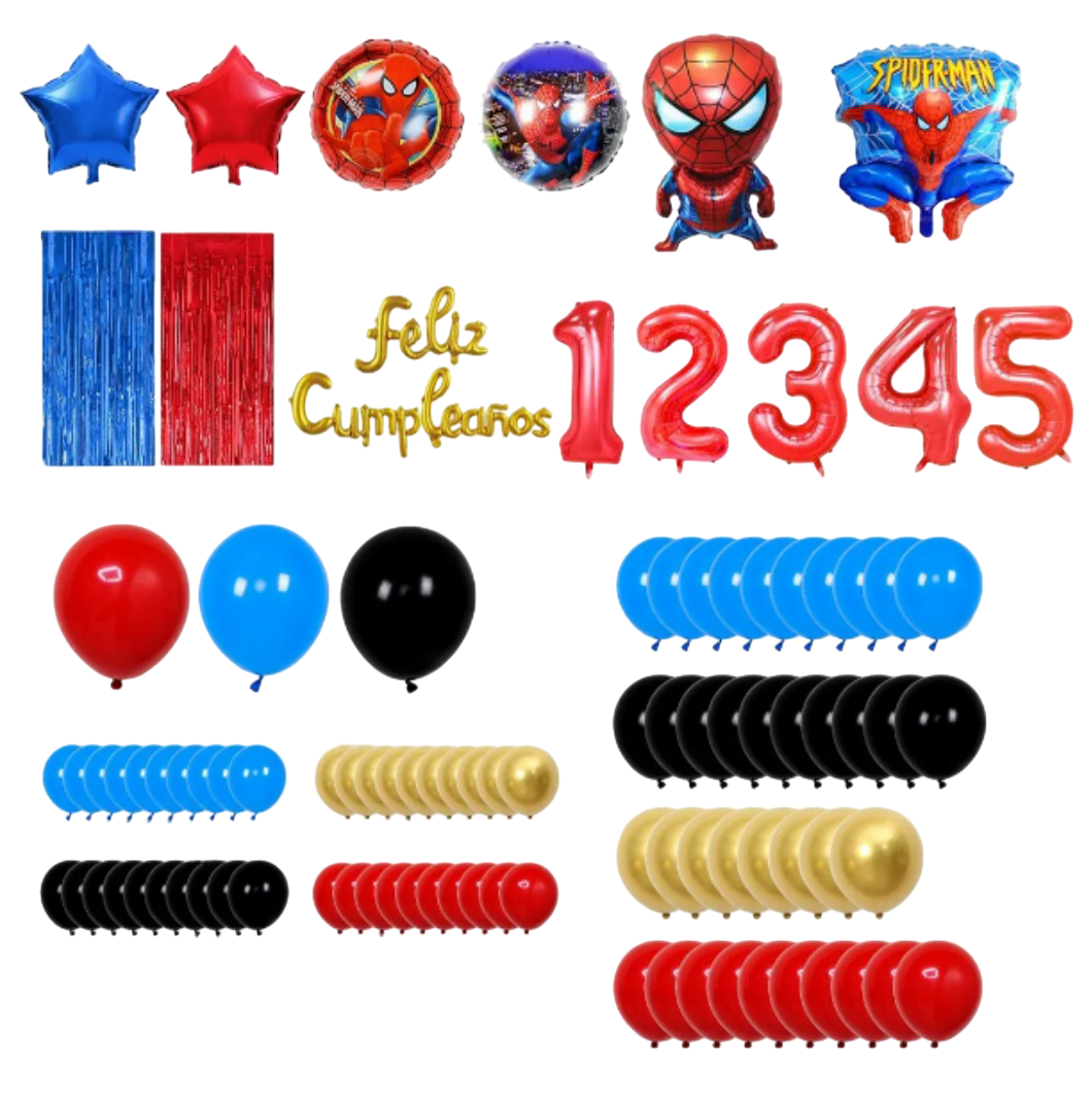 Foto 2 pulgar | Xtellar Set De Decoración Para Cumpleaños Con Temática De Spiderman - Conjunto Premium De 117 Piezas
