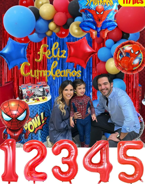 Foto 5 pulgar | Xtellar Set De Decoración Para Cumpleaños Con Temática De Spiderman - Conjunto Premium De 117 Piezas