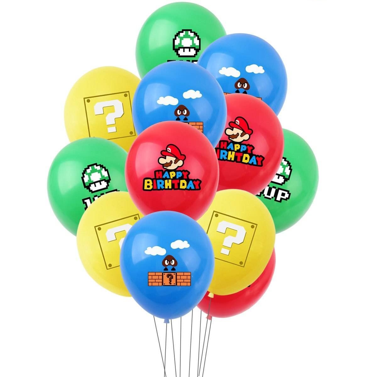 Foto 2 pulgar | Juego de Globos Modelo 1 Super Mario Fiesta 12 Piezas
