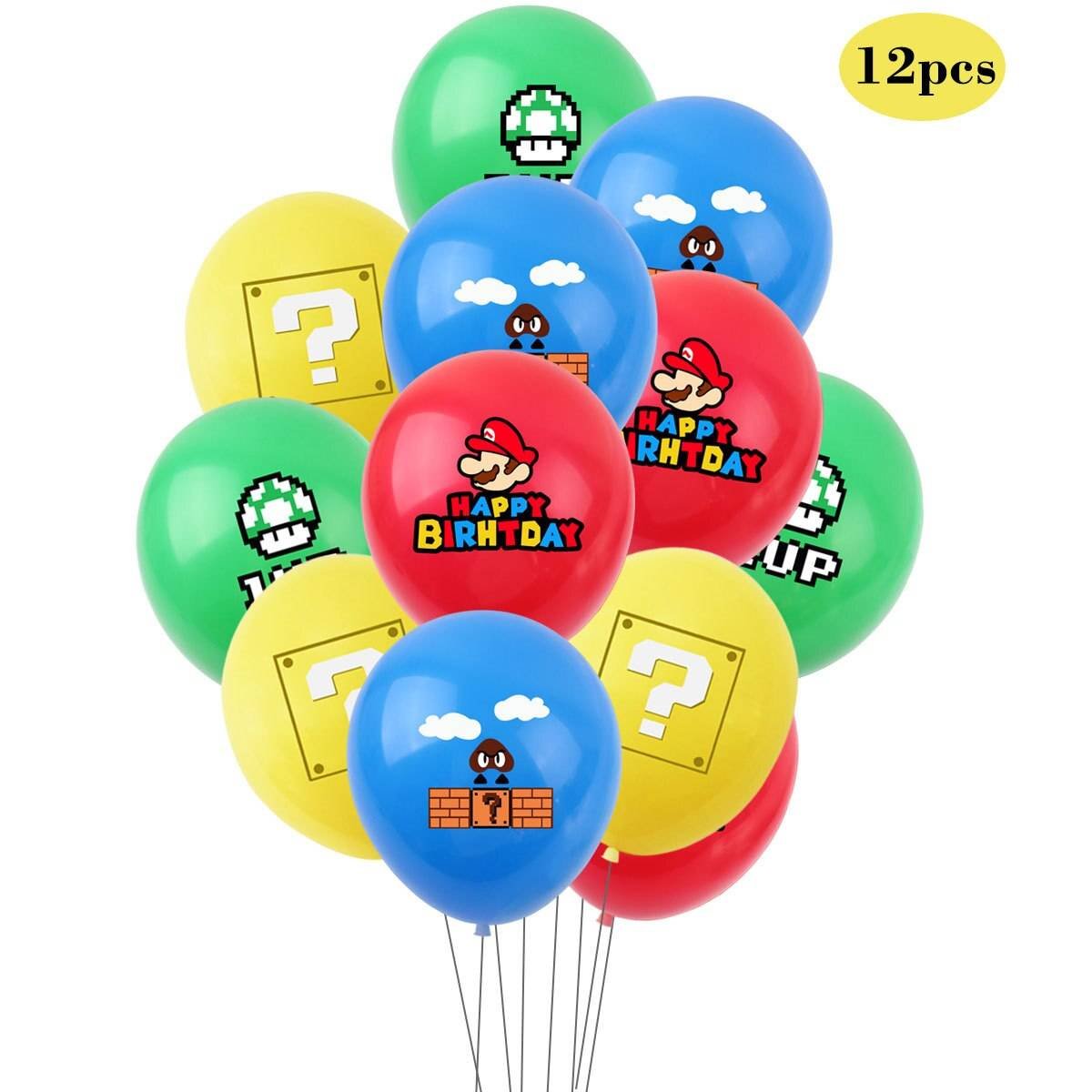 Foto 3 pulgar | Juego de Globos Modelo 1 Super Mario Fiesta 12 Piezas
