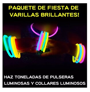 Foto 5 | Pulseras Neon Cyalume Luminosas Multicolor 212 Piezas
