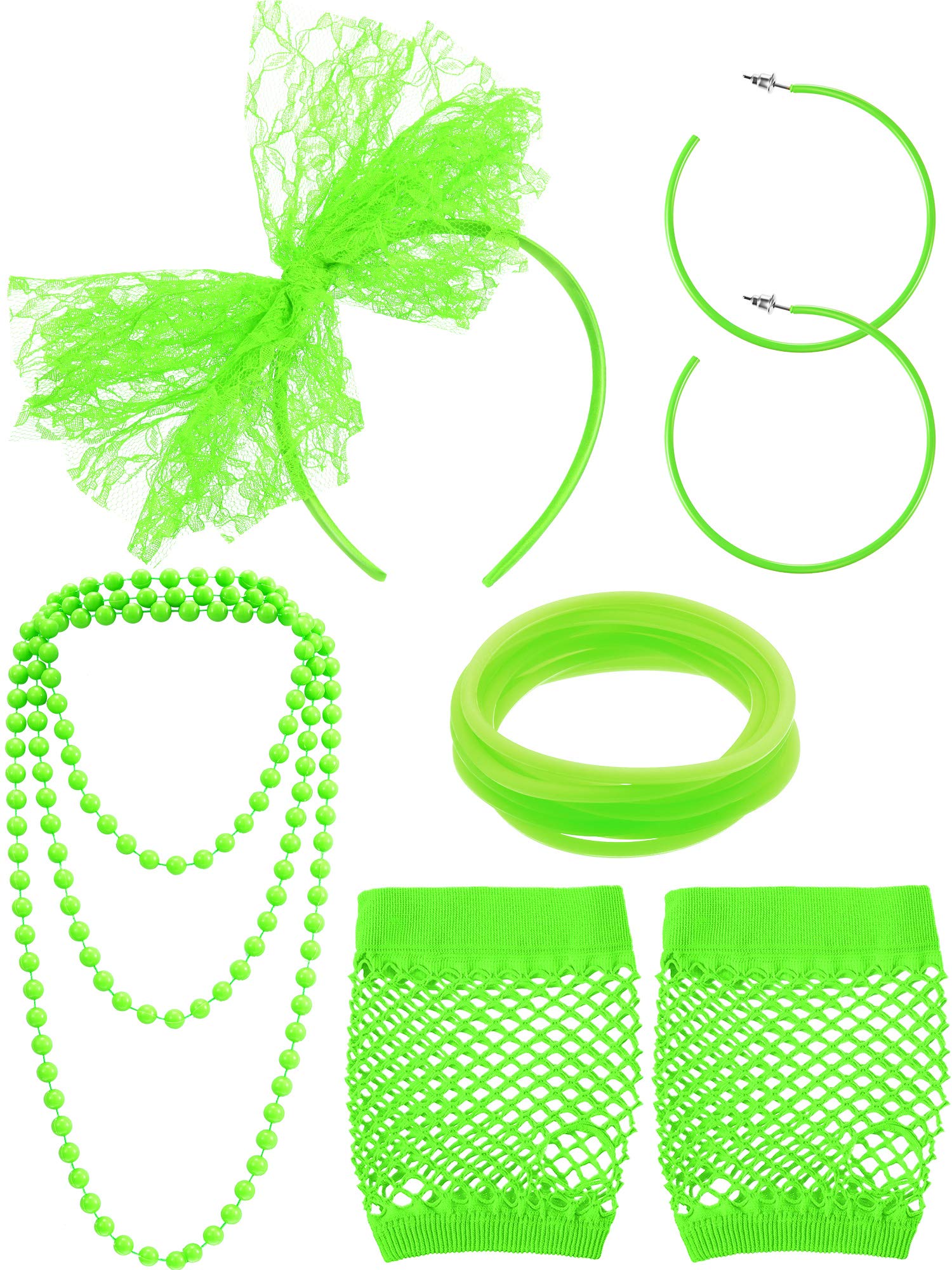 Foto 2 pulgar | Set De Accesorios Blulu De Los 80 Para Fiesta De Disfraces De Mujer (verde) - Venta Internacional.