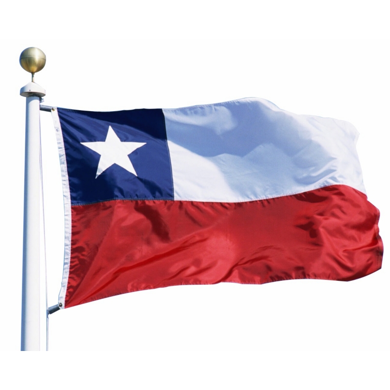 Foto 2 pulgar | Bandera Chilena Con Forma De Estrella Bordada En Tela Trevira De 90 X 135 Cm - Venta Internacional.