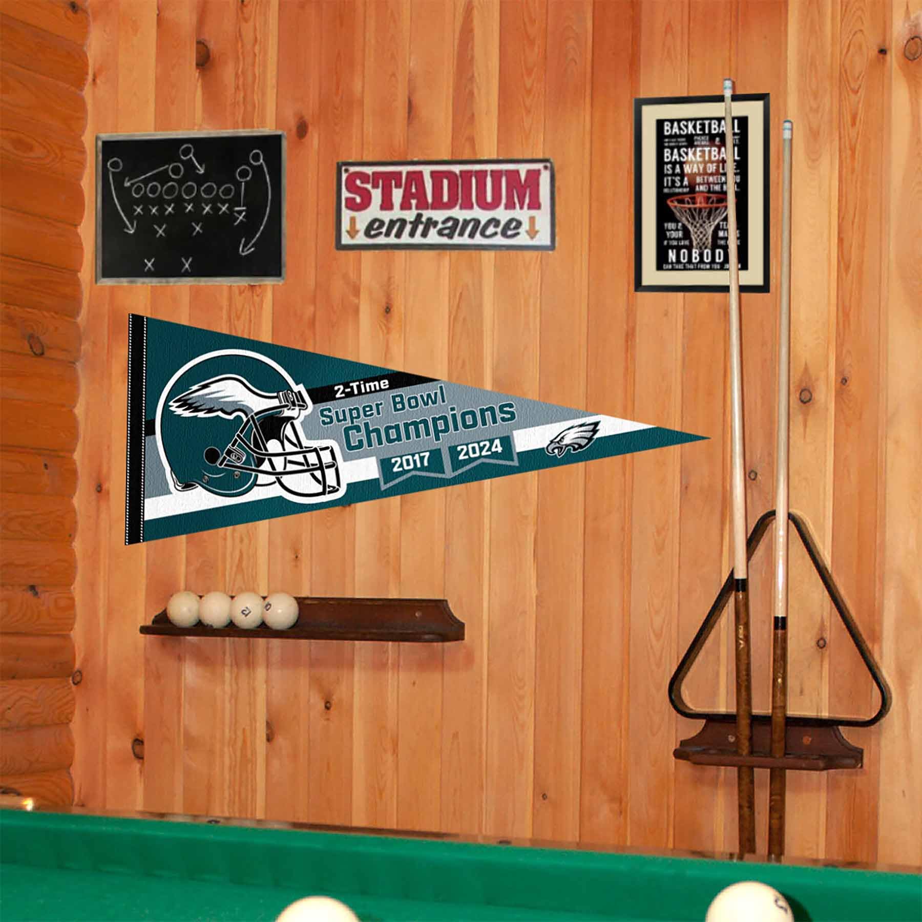 Foto 3 pulgar | Banderín Wincraft Eagles Super Bowl Lix Champions - Venta Internacional.