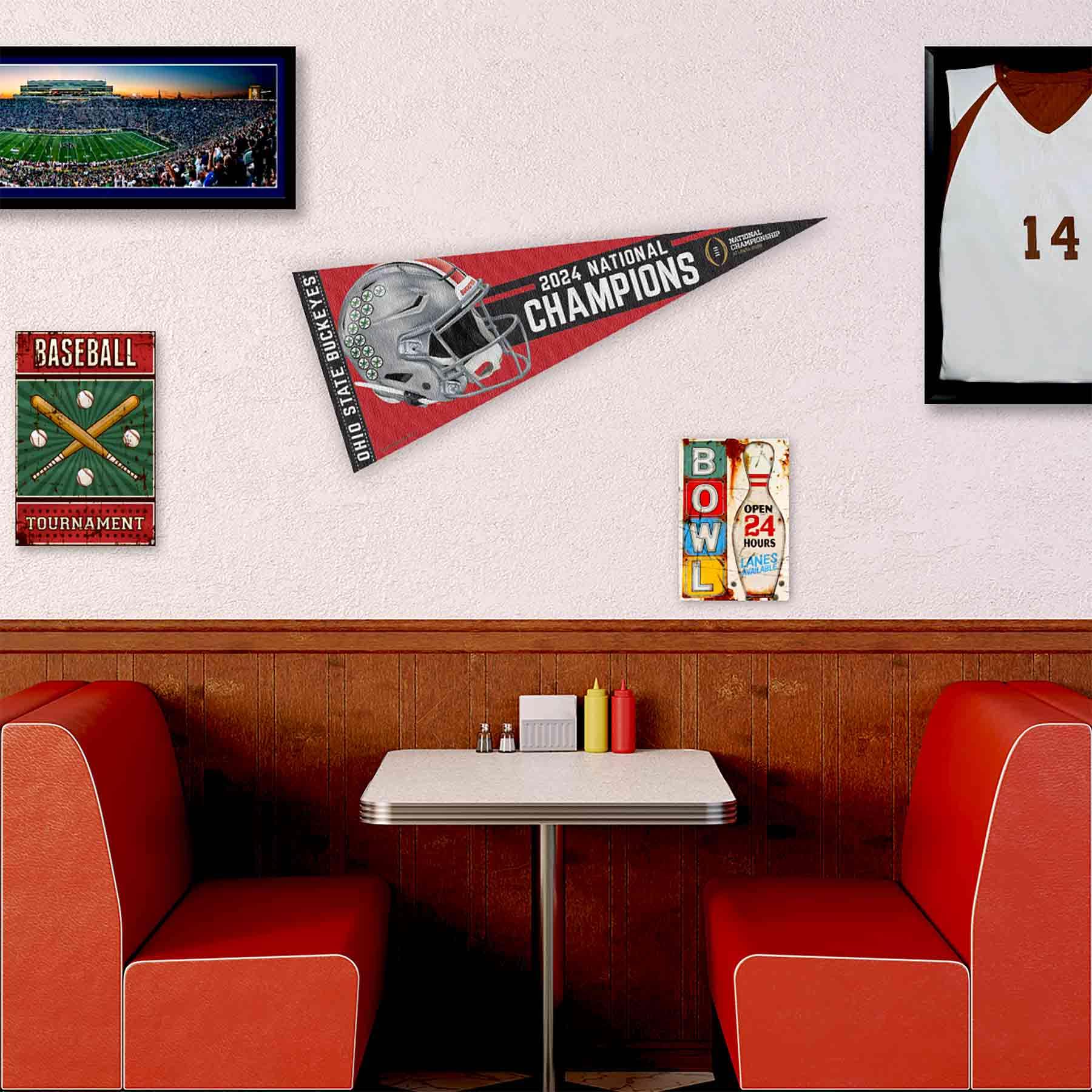 Foto 3 | Banderín Wincraft, Campeones Nacionales De Los Ohio State Buckeyes 2024 - Venta Internacional.