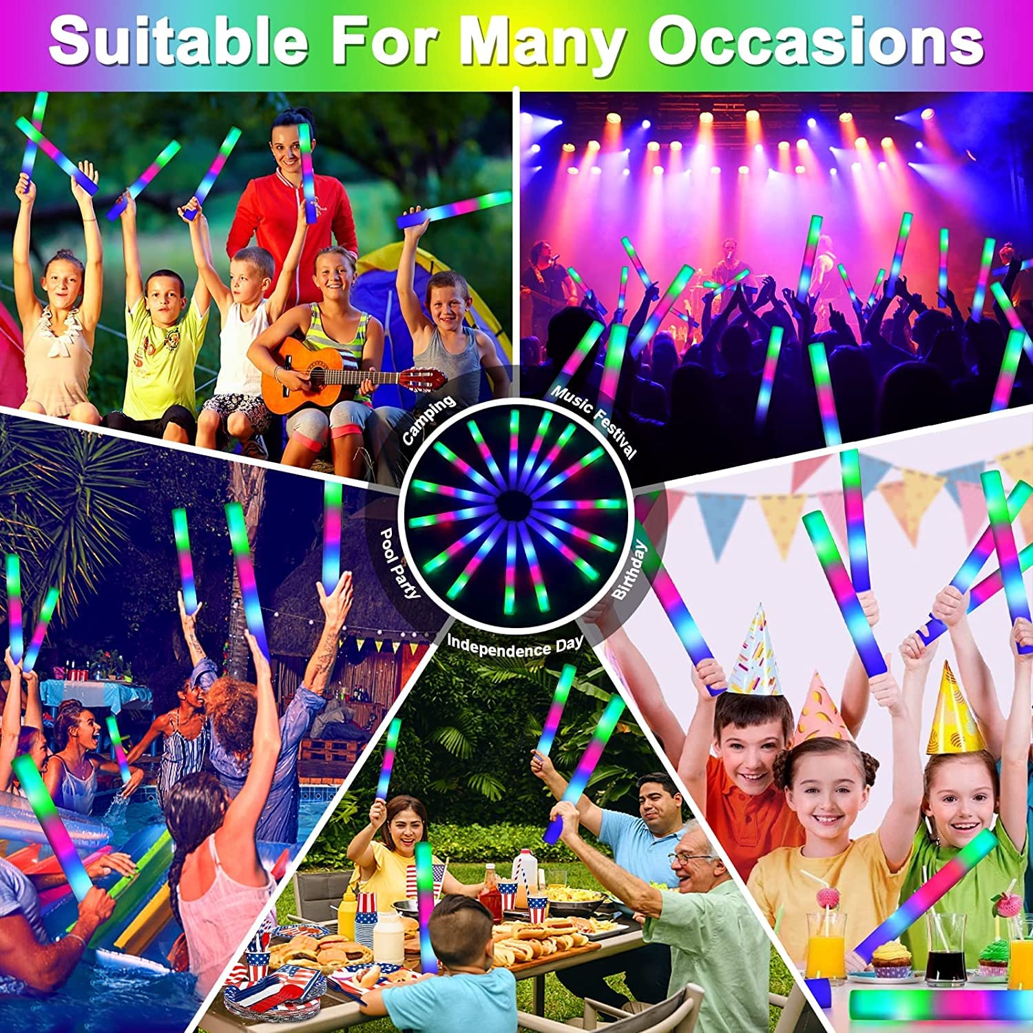 Foto 4 pulgar | Barras Luminosas De Espuma Turnmeon Giant De 16 Pulgadas, 24 Unidades, Con 3 Modos - Venta Internacional.