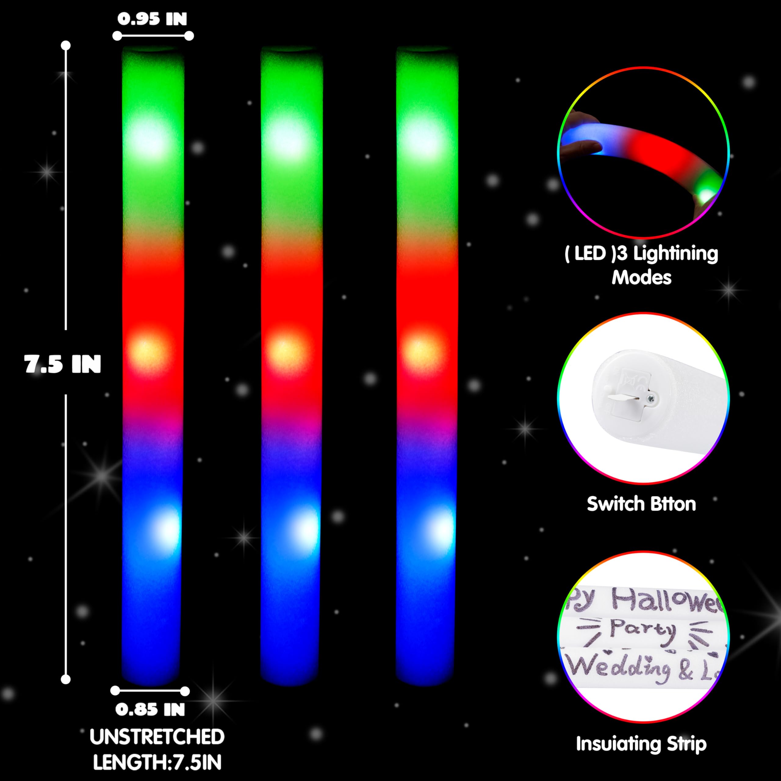 Foto 7 pulgar | Barras Luminosas de Espuma Joyin 24 Piezas - Venta Internacional