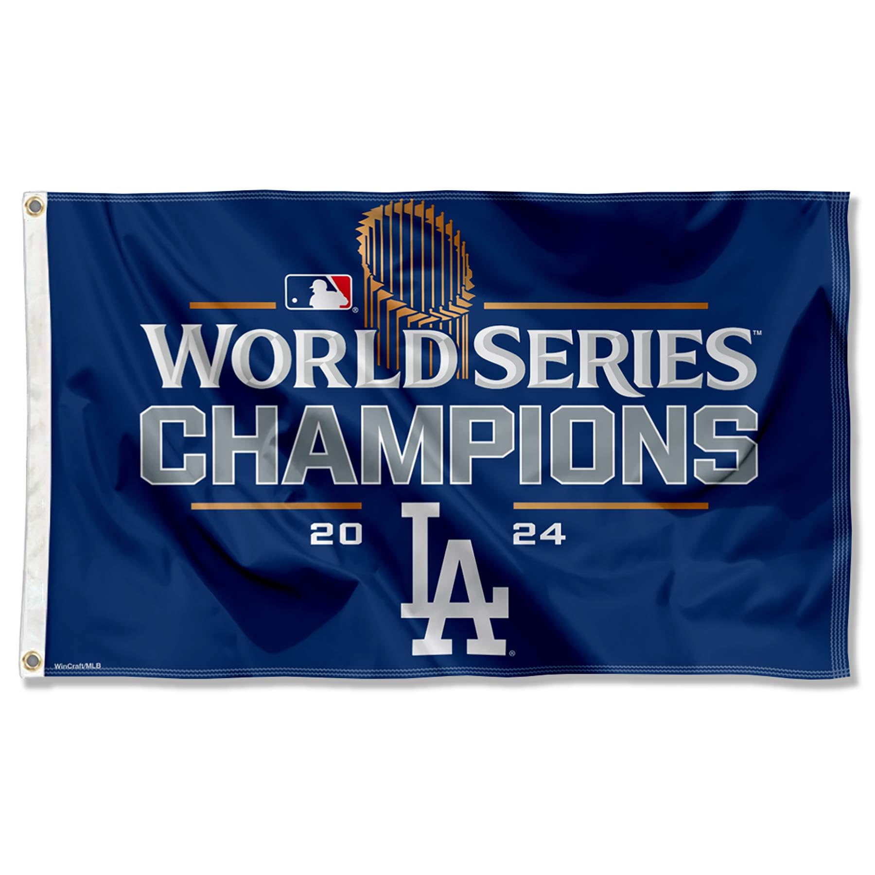 Bandera Wincraft, Campeones Del Mundo De Los Dodgers De Los Ángeles 2024, 90 X 150 Cm - Venta Internacional.