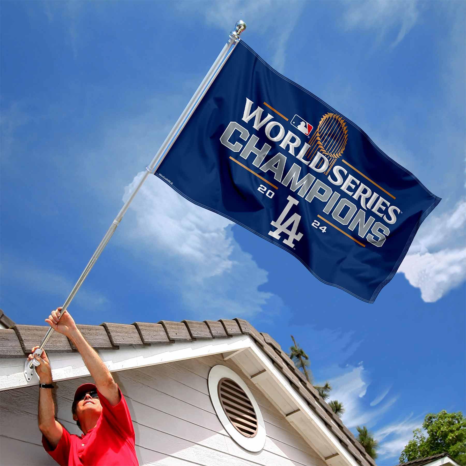 Foto 3 pulgar | Bandera Wincraft, Campeones Del Mundo De Los Dodgers De Los Ángeles 2024, 90 X 150 Cm - Venta Internacional.
